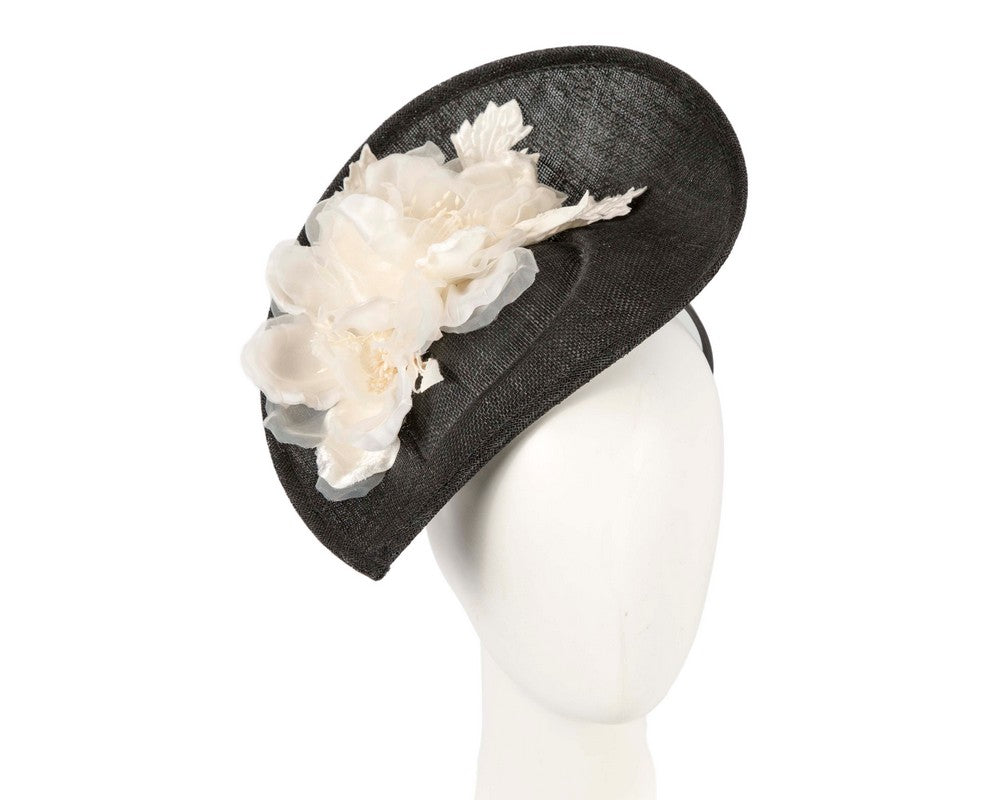 Large black & cream flower fascinator by Max Alexander-0