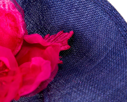 Large royal blue & fuchsia flower fascinator by Max Alexander