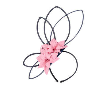Bespoke navy & pink fascinator by Max Alexander