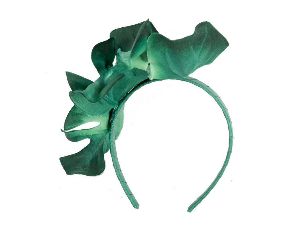 Green monstera leaves fascinator by Max Alexander