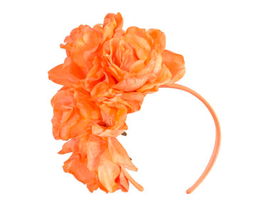 Large orange flower headband by Max Alexander