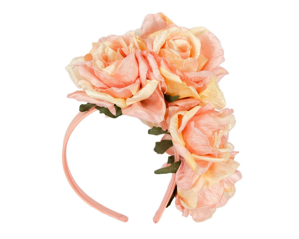Large pink & yellow flower headband by Max Alexander-3