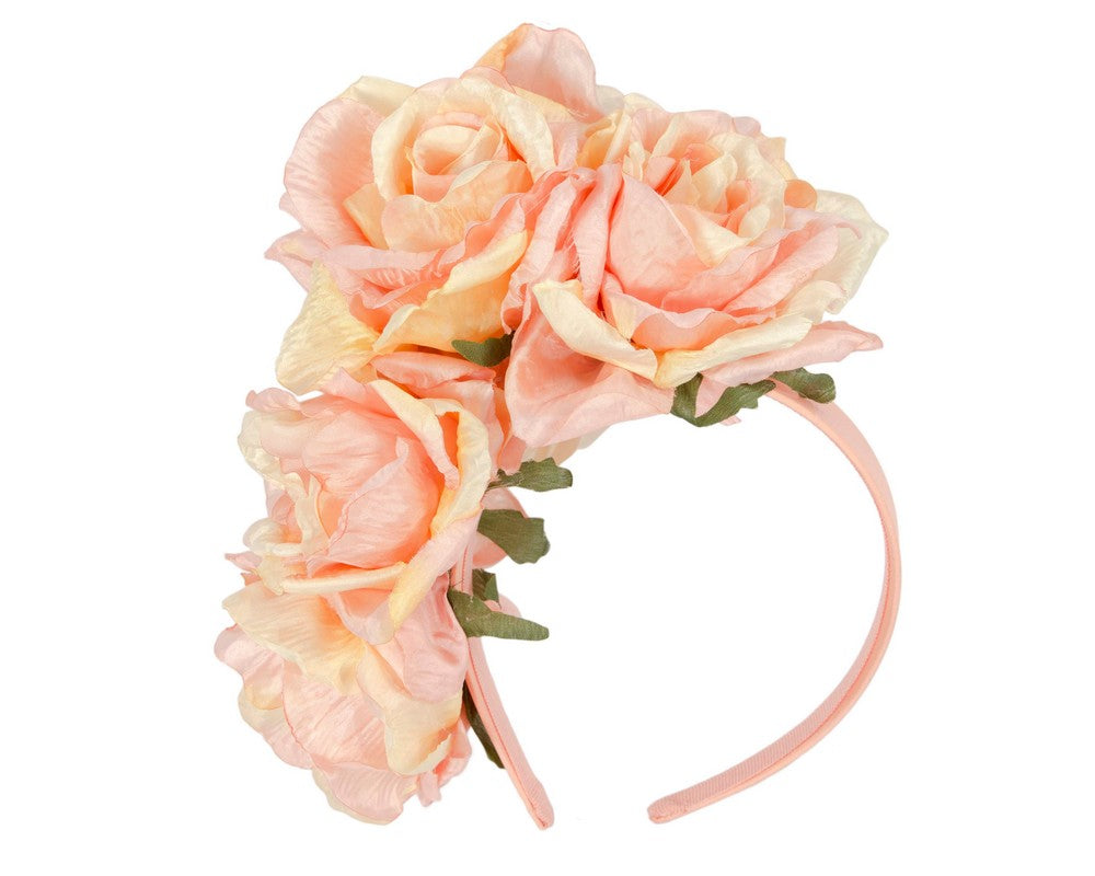 Large pink & yellow flower headband by Max Alexander-1