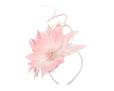 Light Pink feather flower fascinator by Max Alexander