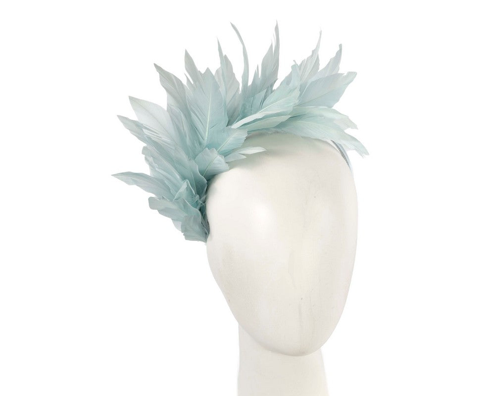 Blue feather fascinator headband by Max Alexander-0