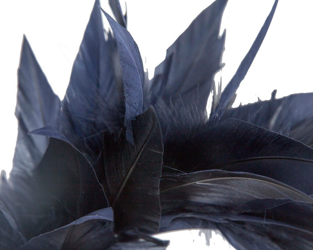 Navy feather fascinator headband by Max Alexander-2