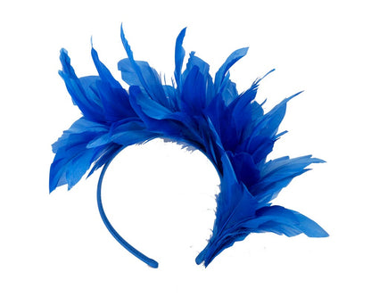 Royal Blue feather fascinator headband by Max Alexander-3