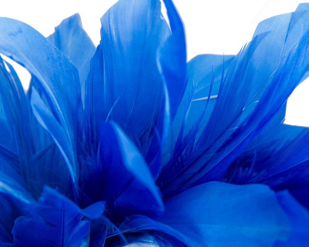 Royal Blue feather fascinator headband by Max Alexander-2