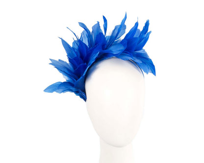 Royal Blue feather fascinator headband by Max Alexander-0