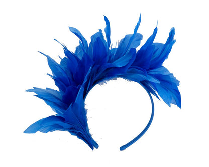Royal Blue feather fascinator headband by Max Alexander-1