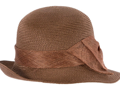 Brown cloche hat with bow by Max Alexander-5