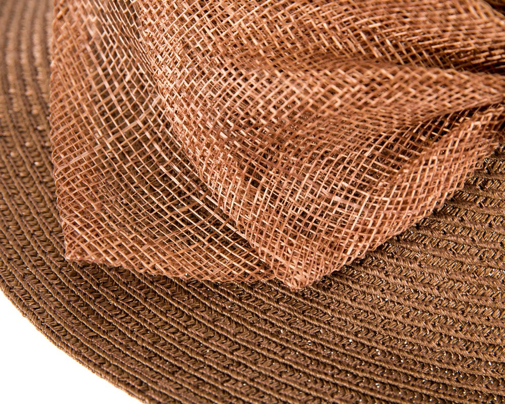 Brown cloche hat with bow by Max Alexander-4