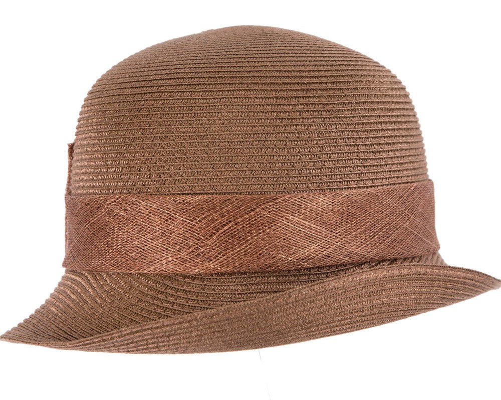 Brown cloche hat with bow by Max Alexander-2