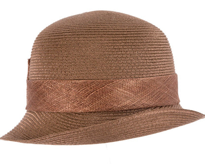 Brown cloche hat with bow by Max Alexander-2