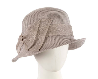Silver cloche hat with bow by Max Alexander-0