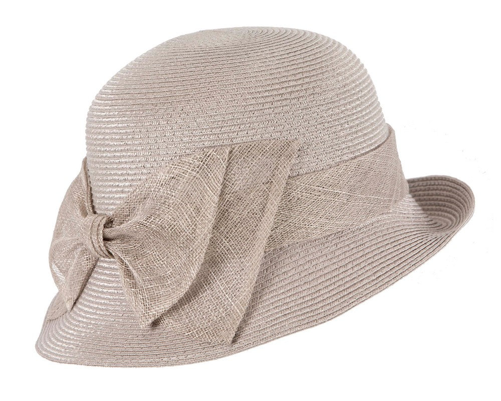 Silver cloche hat with bow by Max Alexander-1
