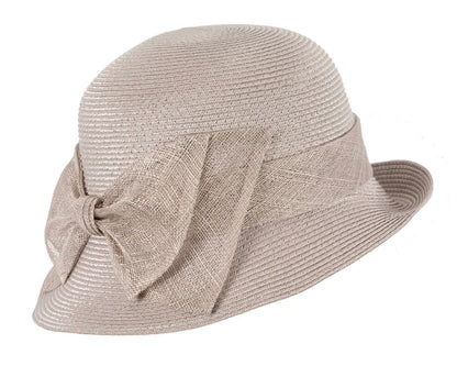 Silver cloche hat with bow by Max Alexander-1