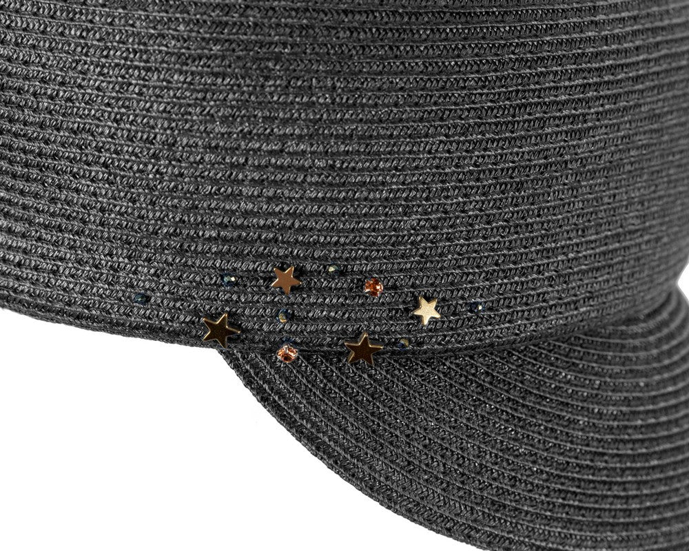 Modern black newsboy beret hat by Max Alexander