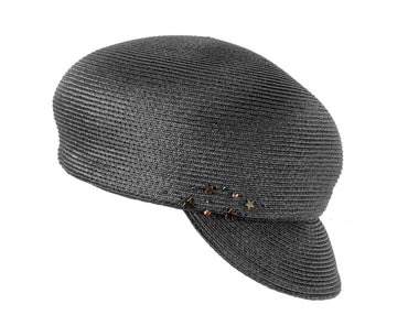 Modern black newsboy beret hat by Max Alexander