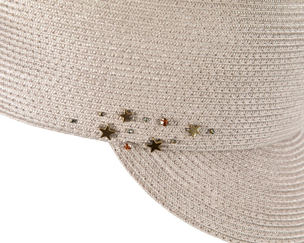 Modern silver newsboy beret hat by Max Alexander