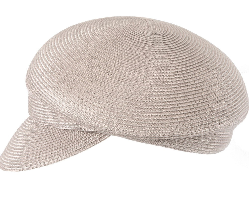 Modern silver newsboy beret hat by Max Alexander
