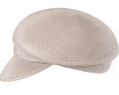 Modern silver newsboy beret hat by Max Alexander