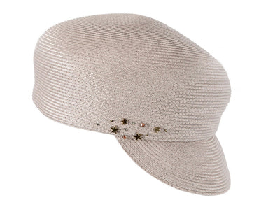 Modern silver newsboy beret hat by Max Alexander