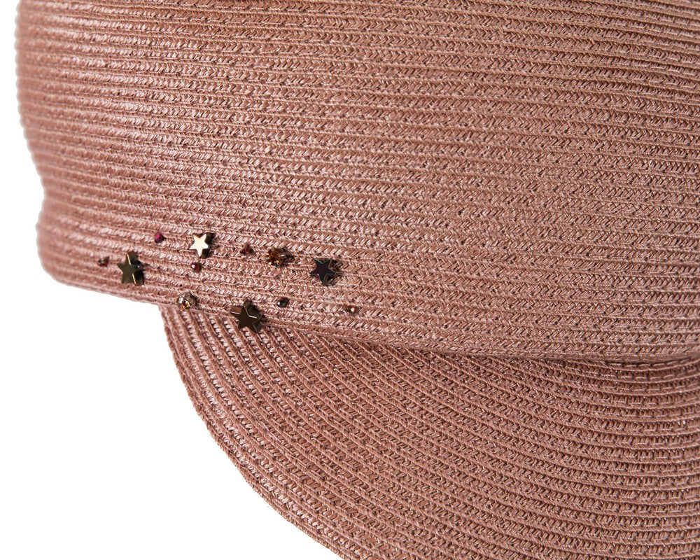 Modern taupe newsboy beret hat by Max Alexander