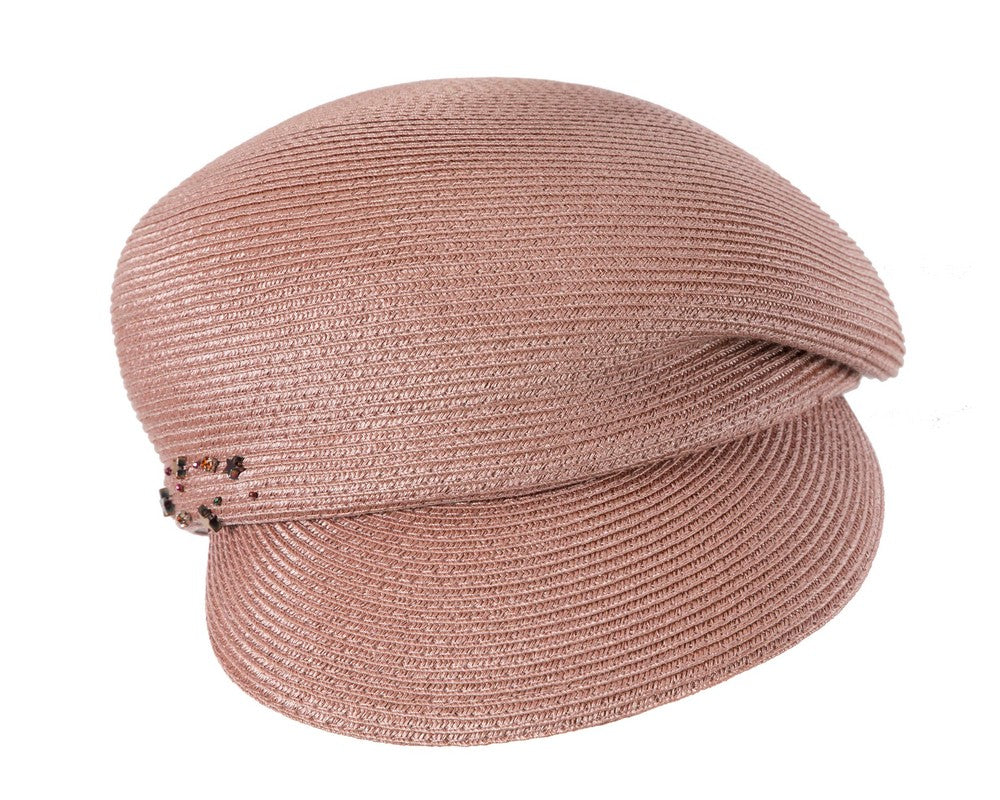 Modern taupe newsboy beret hat by Max Alexander