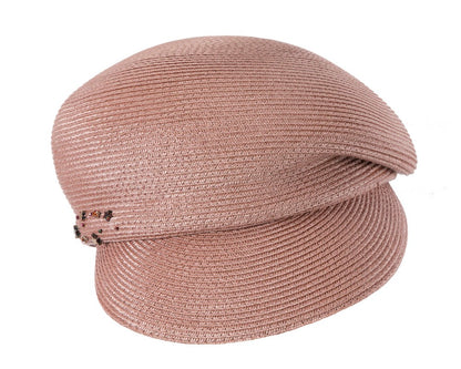 Modern taupe newsboy beret hat by Max Alexander