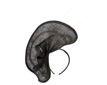 Large black & cream sinamay fascinator by Max Alexander-3