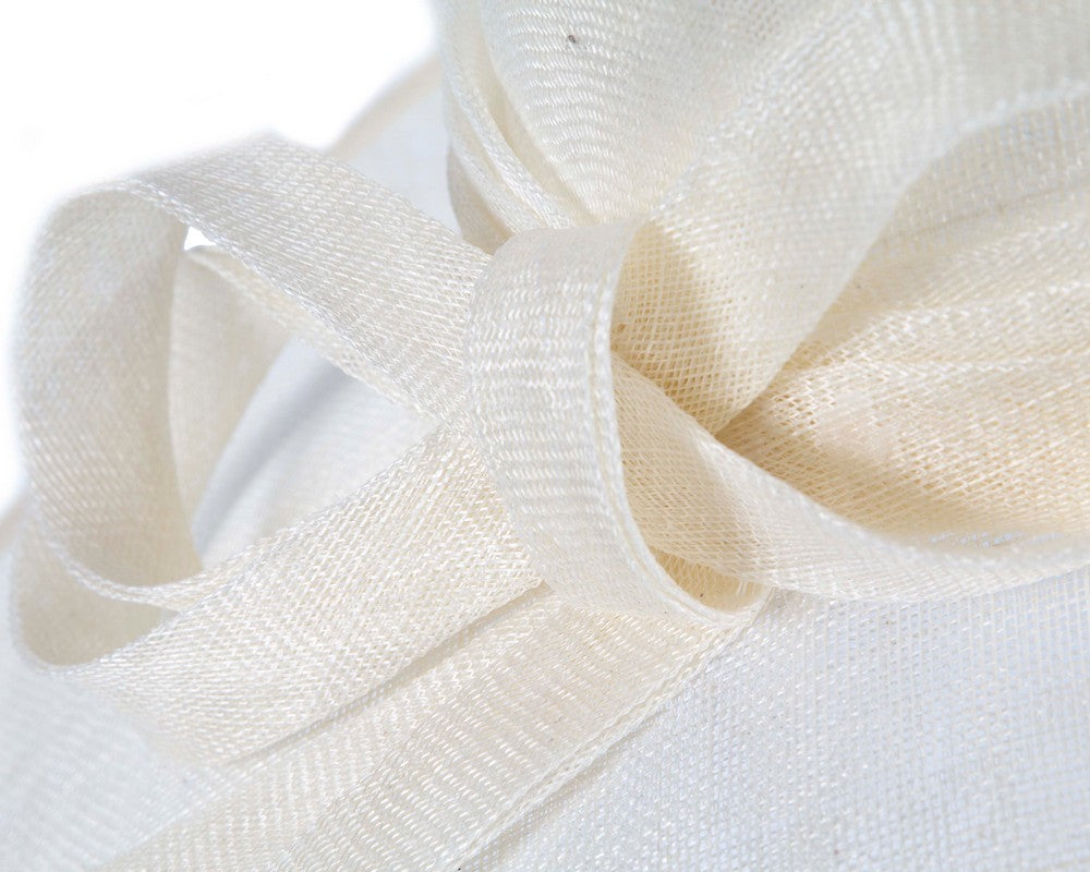 Wide brim cream ladies fashion sinamay hat-4