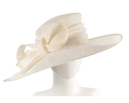 Wide brim cream ladies fashion sinamay hat-0