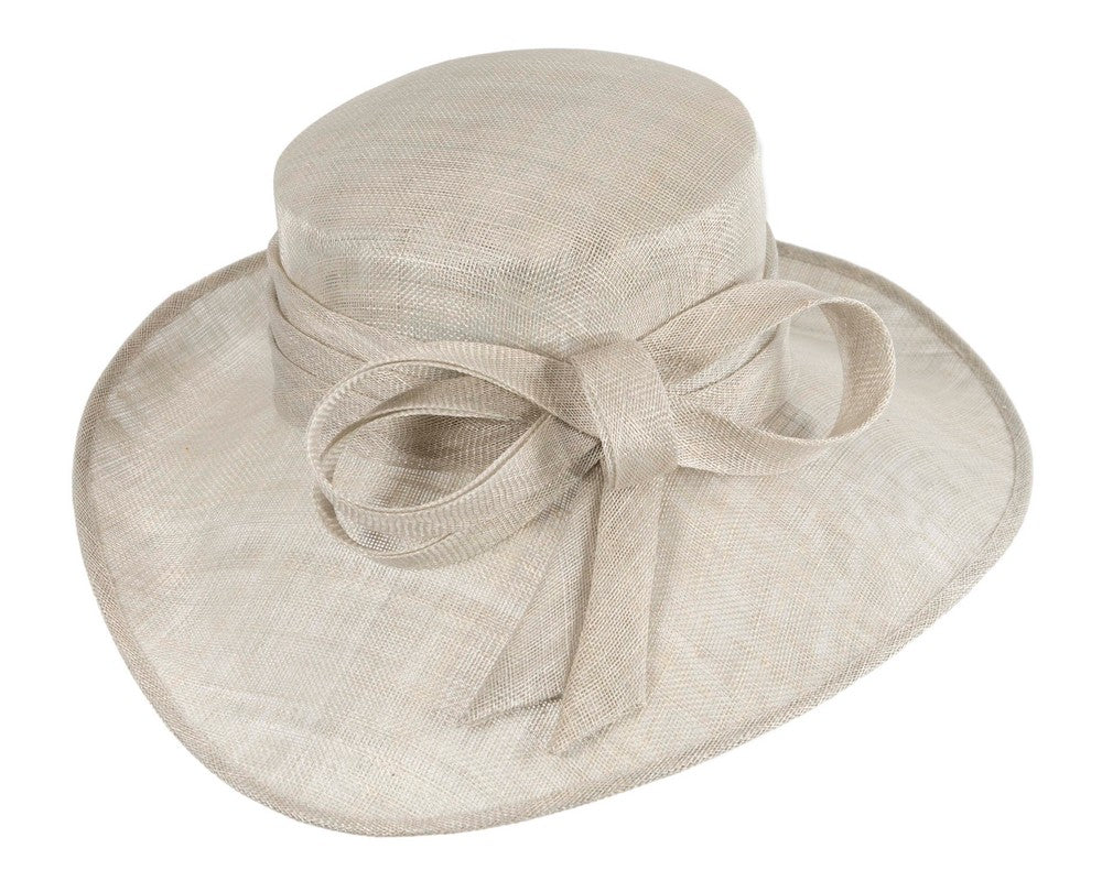 Wide brim silver ladies fashion sinamay hat-3