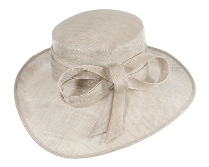 Wide brim silver ladies fashion sinamay hat-3