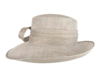 Wide brim silver ladies fashion sinamay hat-2