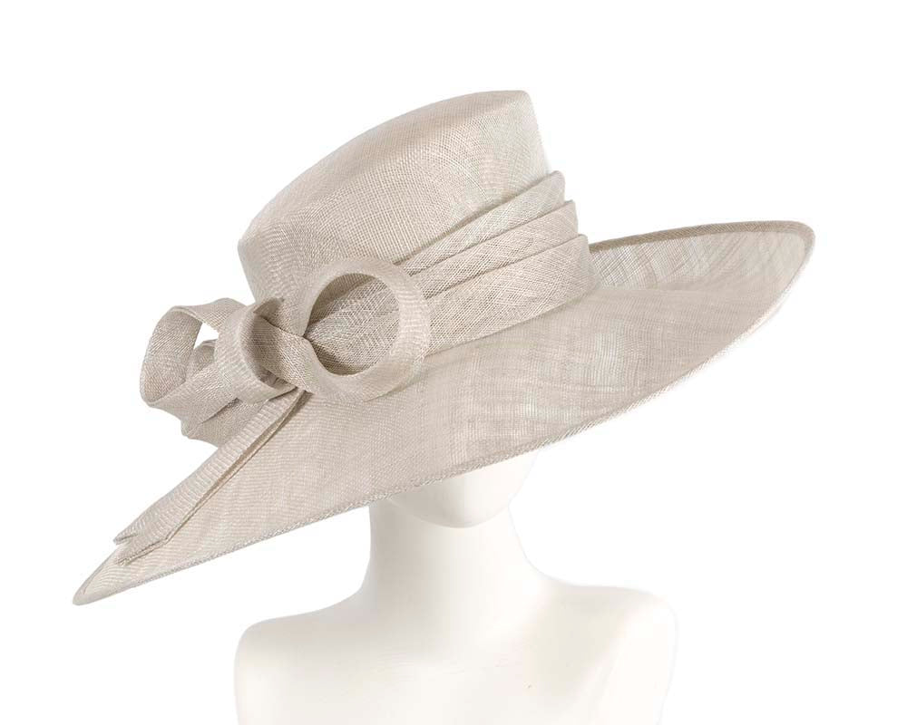 Wide brim silver ladies fashion sinamay hat-0