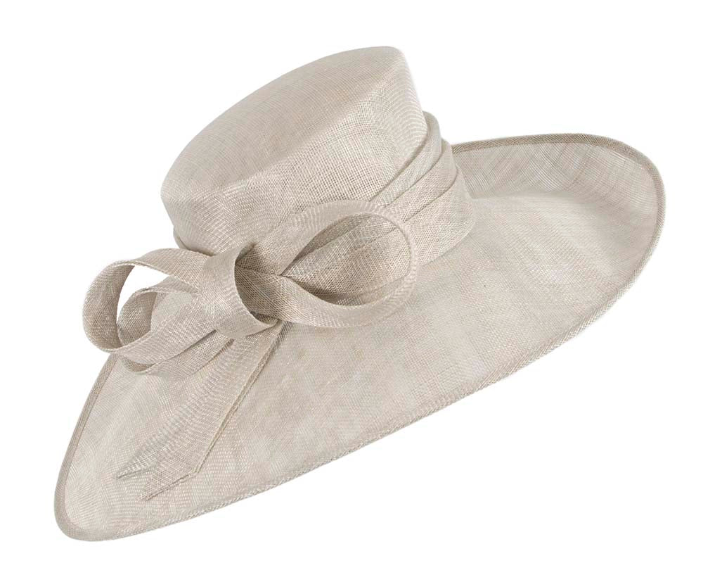 Wide brim silver ladies fashion sinamay hat-1