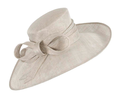 Wide brim silver ladies fashion sinamay hat-1