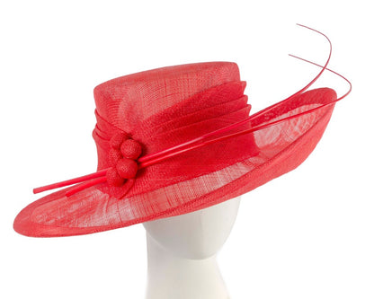 Wide brim red ladies fashion sinamay hat-0