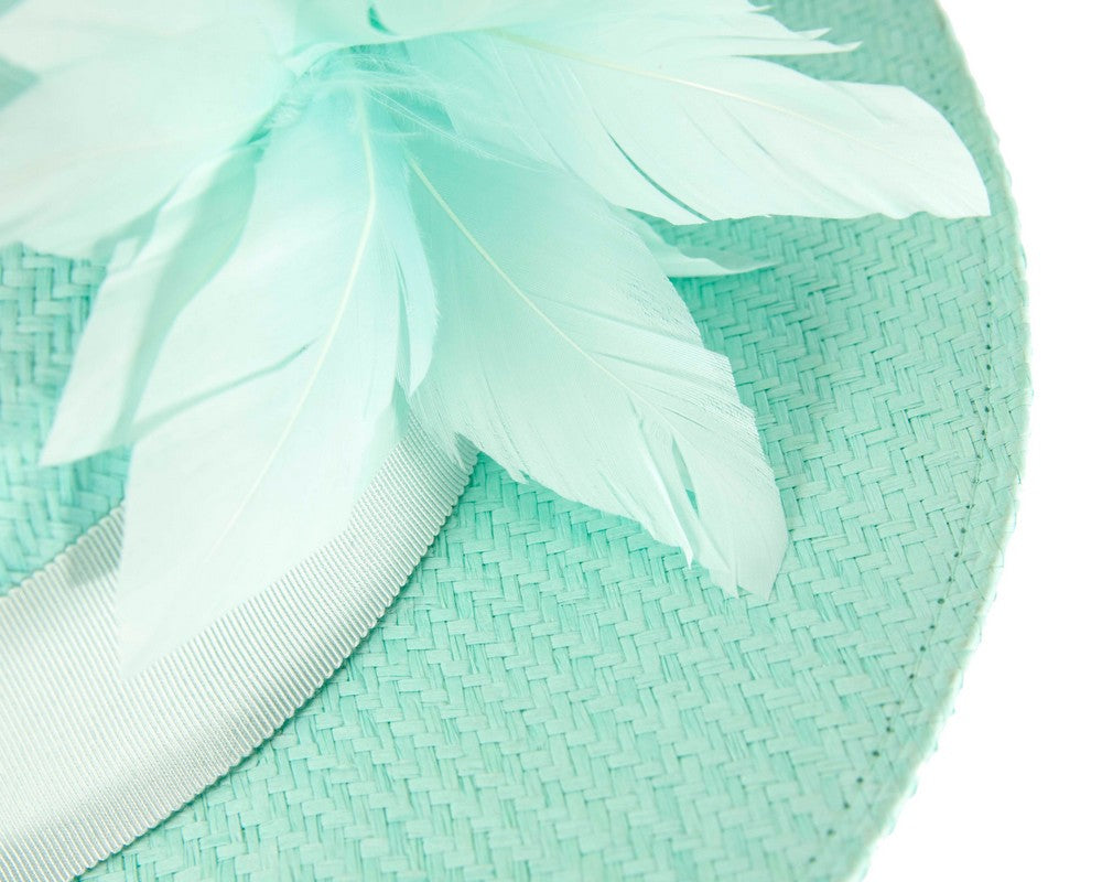 Aqua boater hat by Max Alexander