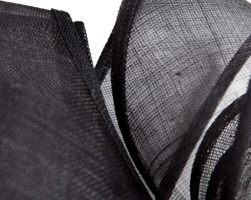 Large black sinamay fascinator by Max Alexander MA904
