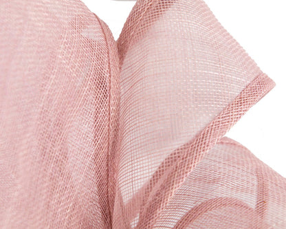 Large dusty pink sinamay fascinator by Max Alexander MA904