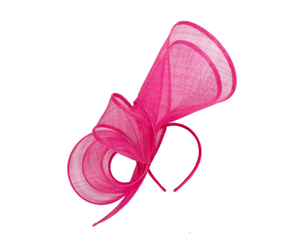 Large fuchsia sinamay fascinator by Max Alexander MA904