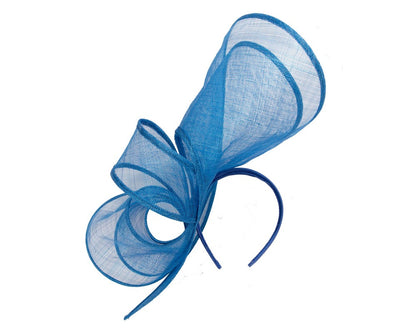 Large royal blue sinamay fascinator by Max Alexander