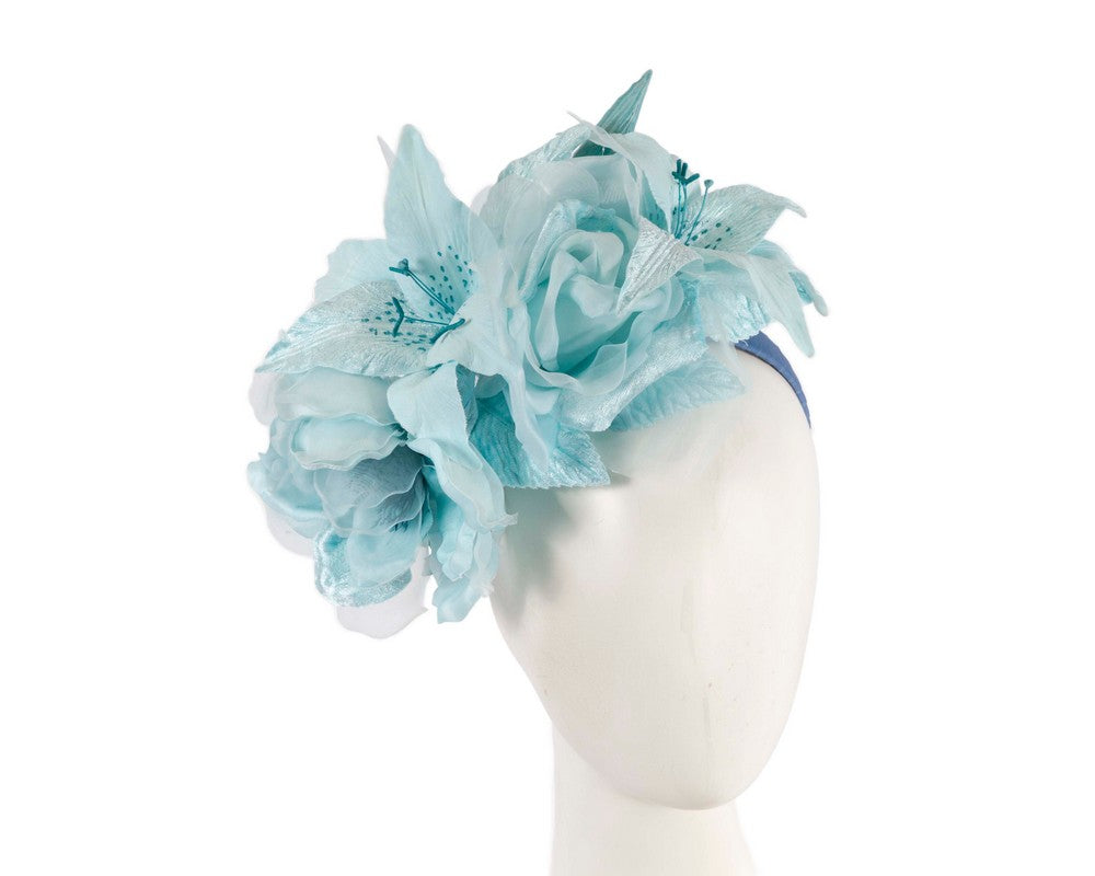 Large Blue flower fascinator by Max Alexander-0