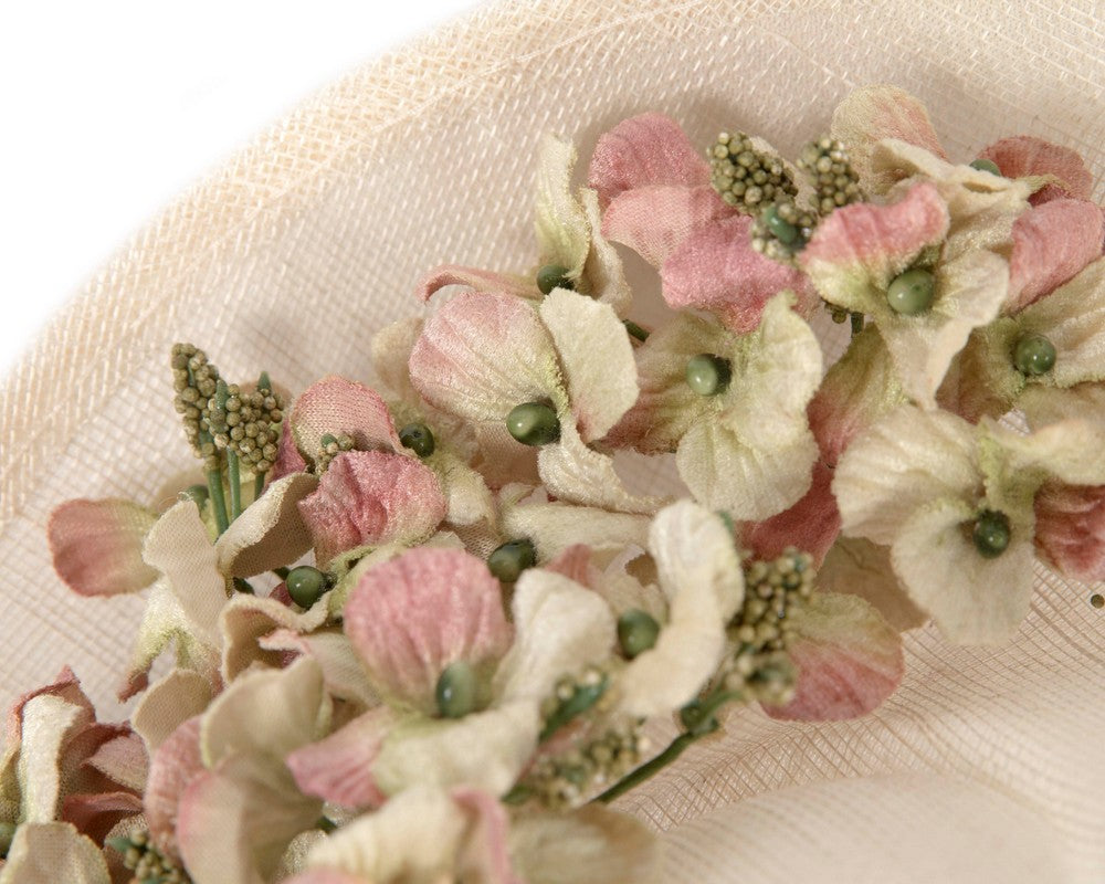 Large cream & light green fascinator by Max Alexander-2