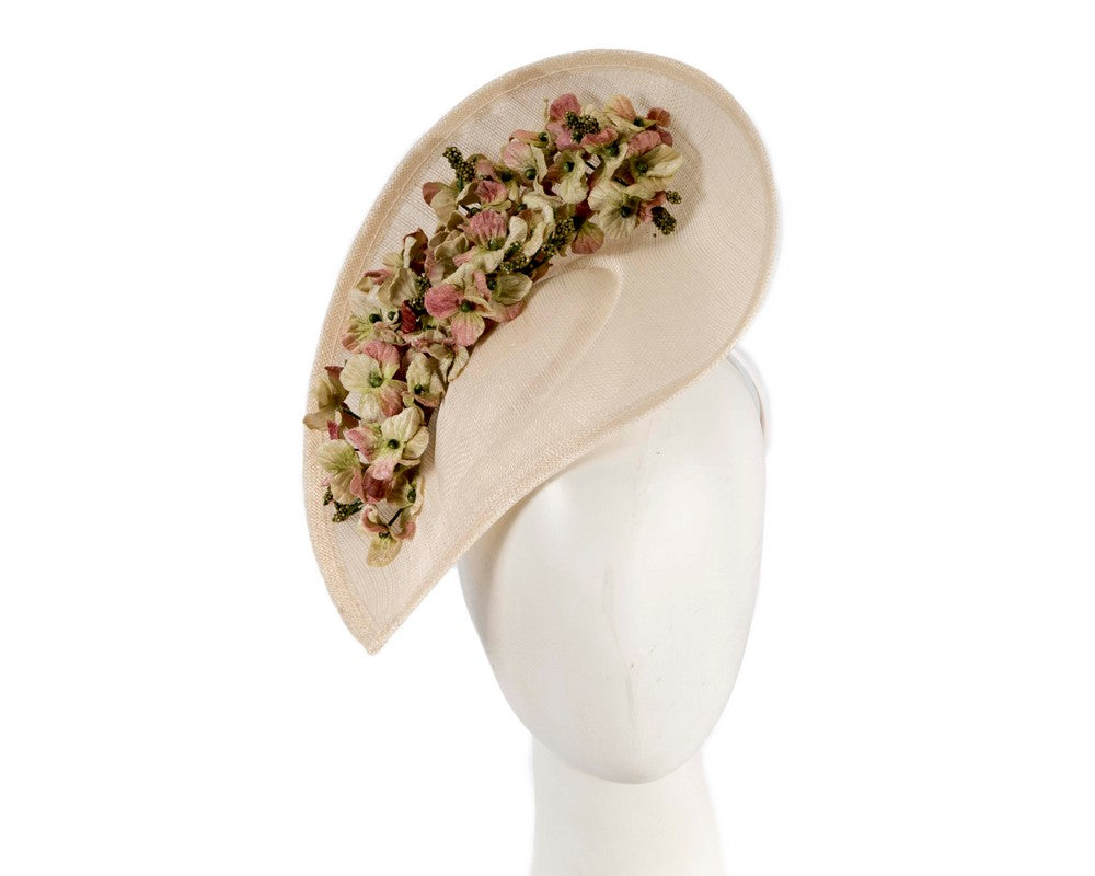 Large cream & light green fascinator by Max Alexander-0
