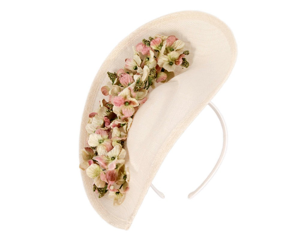 Large cream & light green fascinator by Max Alexander-1
