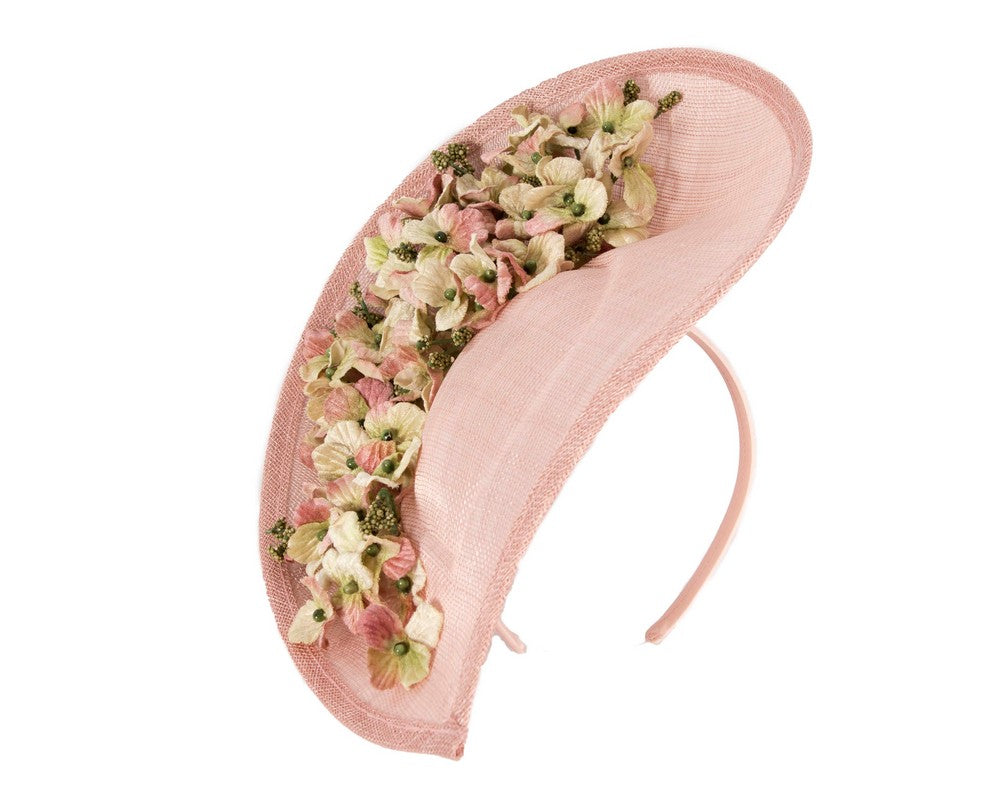 Large pink & light green fascinator by Max Alexander-1